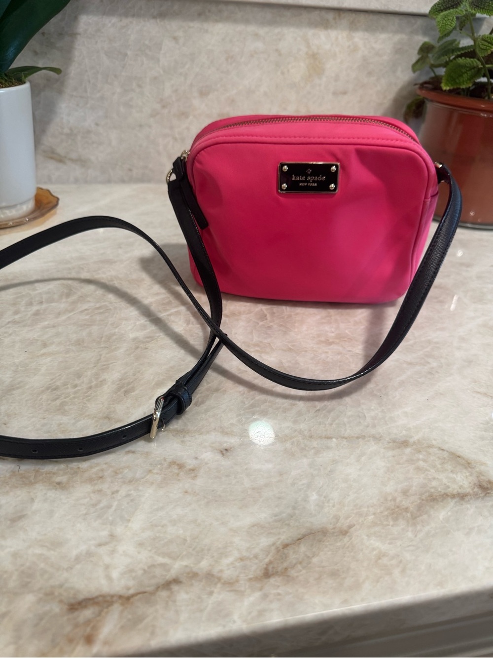 Kate Spade Pink Nylon Crossbody Camera Bag
